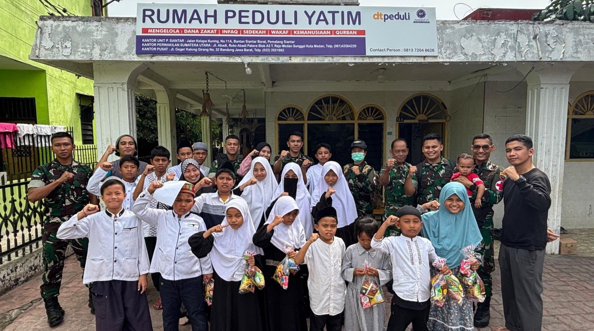 Rindam Pematangsiantar Kunjungi Rumah Peduli Yatim DT Peduli Siantar 