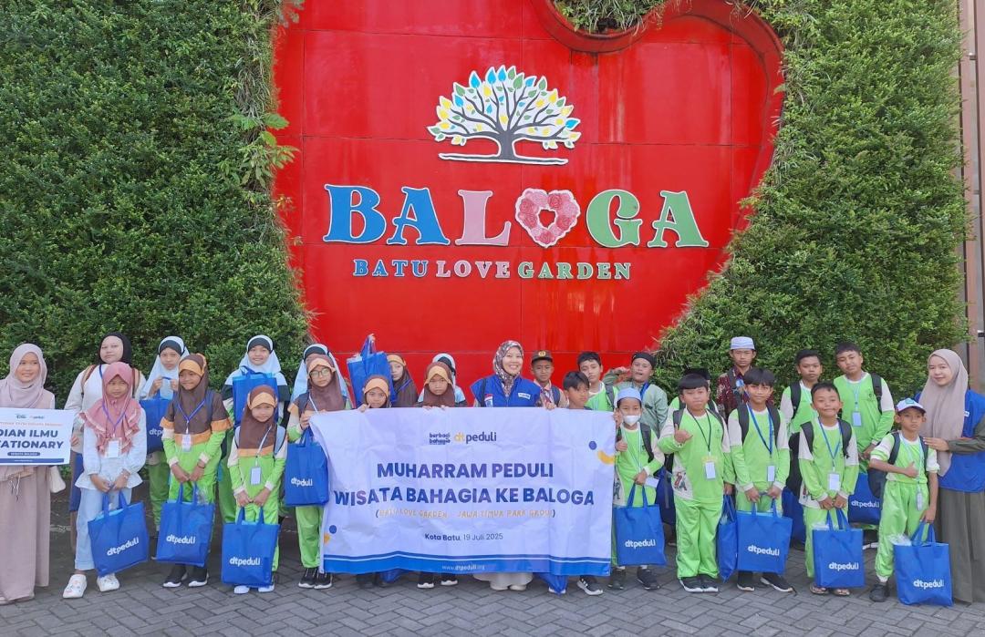 Wisata Bahagia Muharram, DT Peduli Malang Ajak Anak Yatim ke Batu Love Garden 