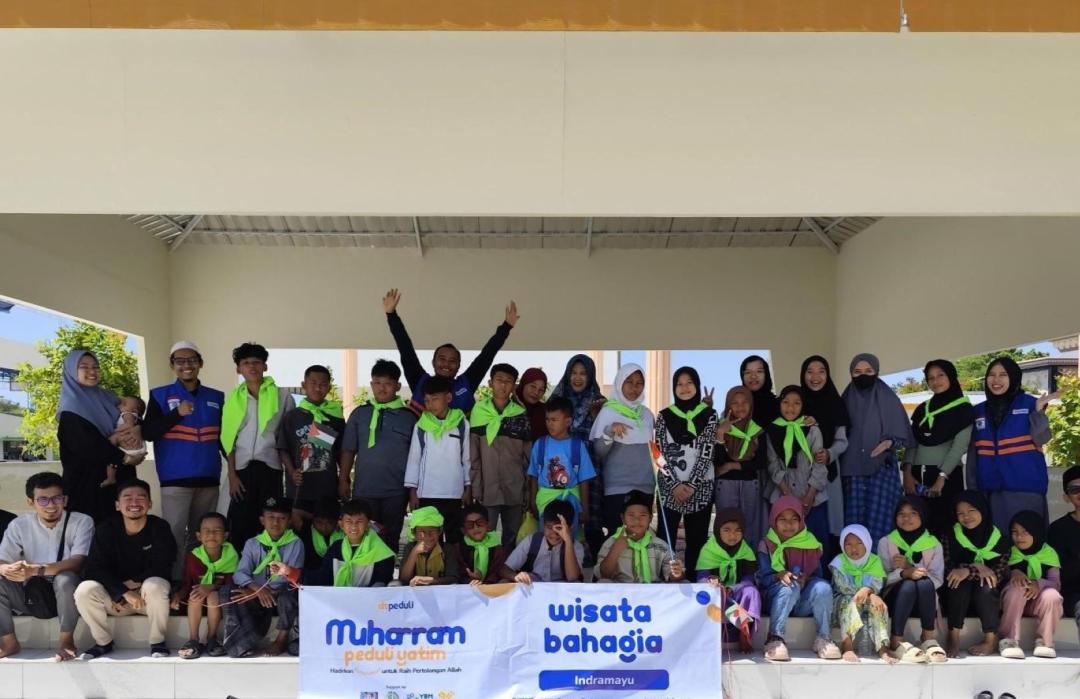 Bahagianya Anak Yatim Nikmati Wisata Bahagia di Indramayu 