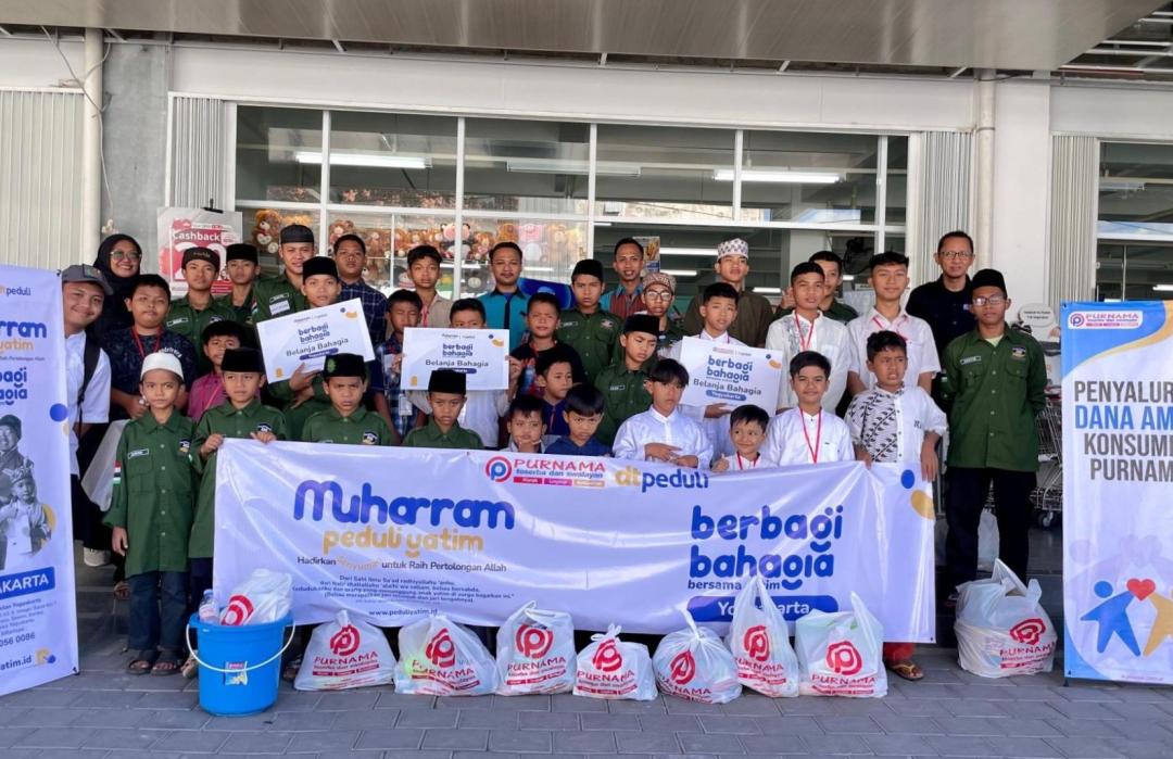 Senyum 96 Anak Yatim di Program Belanja Bahagia DT Peduli Yogyakarta 