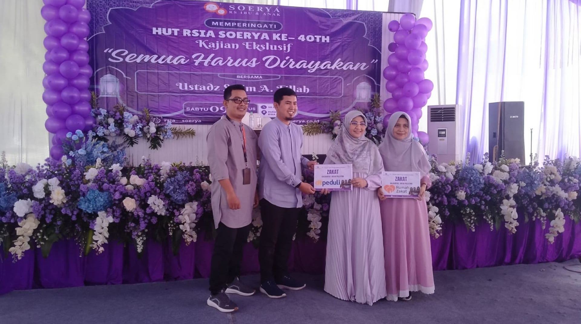 DT Peduli Terima Amanah Zakat Palestina dalam Perayaan HUT ke-40 RSIA Soerya