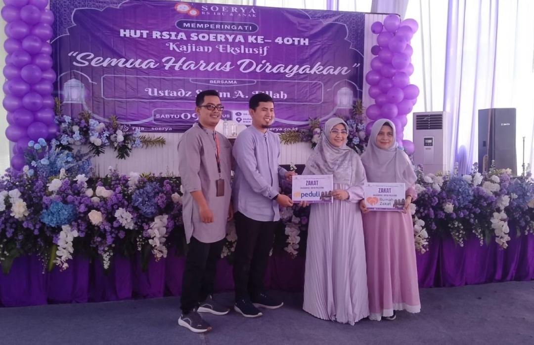 DT Peduli Terima Amanah Zakat Palestina dalam Perayaan HUT ke-40 RSIA Soerya