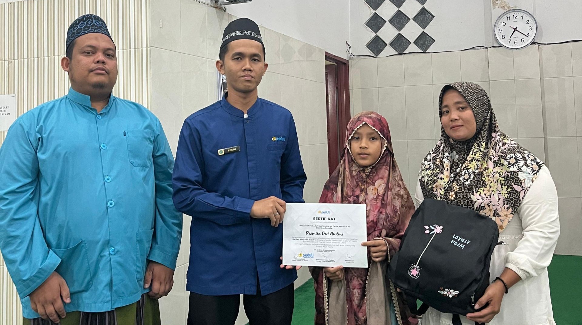 Alhamdulillah, Santri Binaan DT Peduli Sumut Lulus Ujian Tahfidz Juz 30 