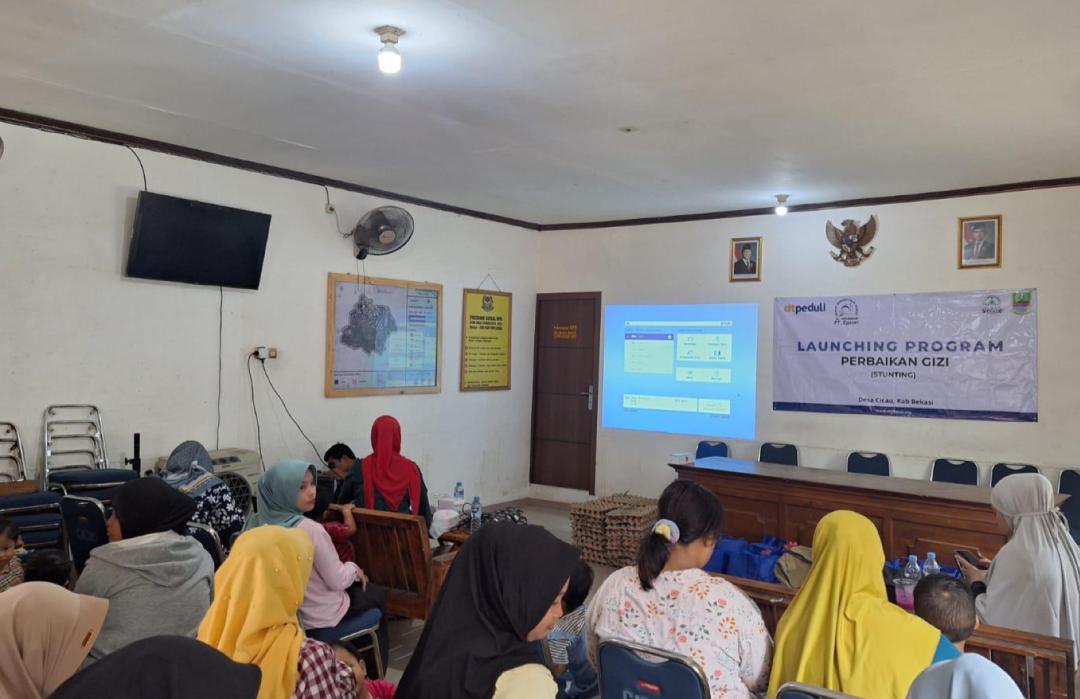 Bersama Wujudkan Generasi Emas, DT Peduli Bekasi dan Mitra Gelar Program Perbaikan Gizi Lanjutan di Desa Cicau 