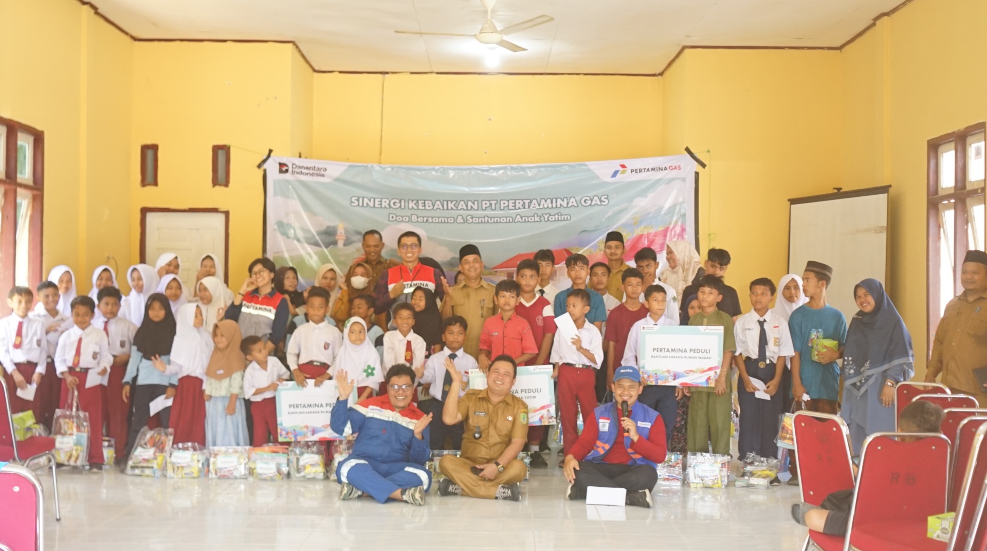 Pertagas dan DT Peduli Riau Gelar Doa Bersama dan Santunan Anak Yatim di Kepenghuluan Rantau Bais