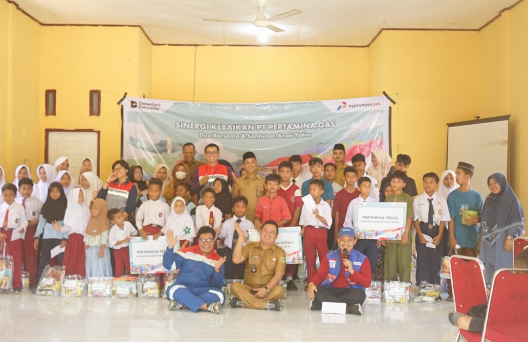 Pertagas dan DT Peduli Riau Gelar Doa Bersama dan Santunan Anak Yatim di Kepenghuluan Rantau Bais