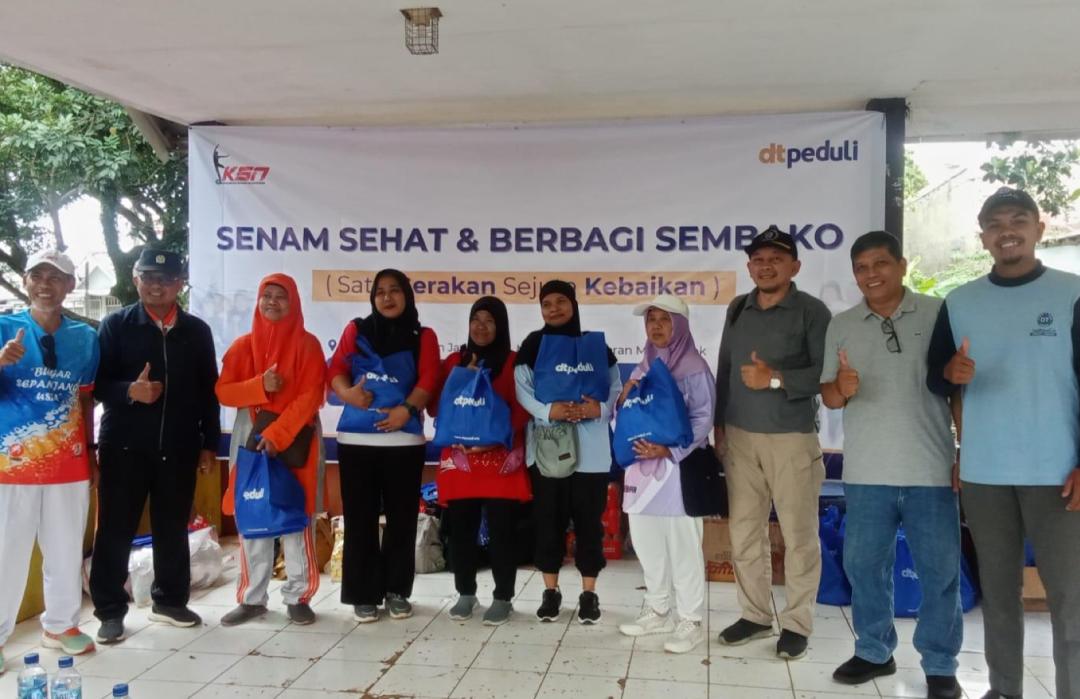DT Peduli Depok dan KSN Pancoran Mas Gelar Senam Sehat dan Berbagi Sembako di Depok