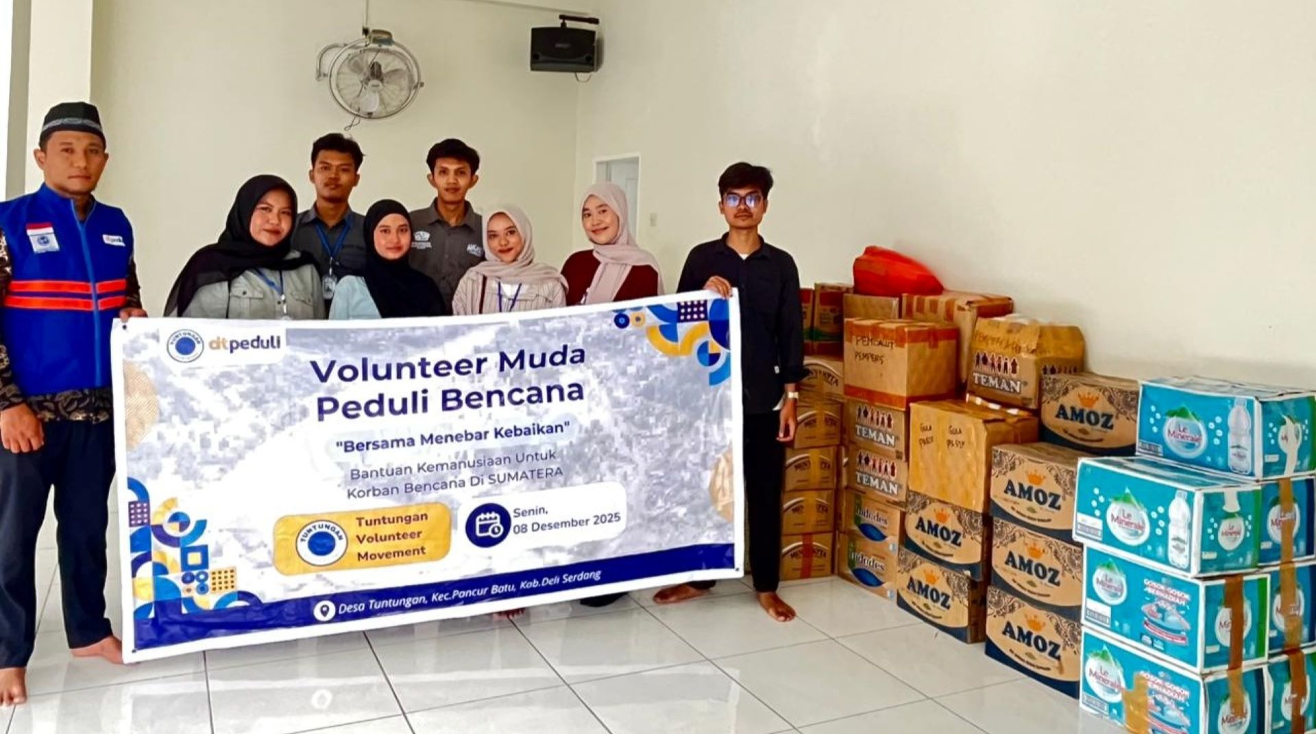 DT Peduli Sumut Terima Bantuan Sembako untuk Korban Banjir Aceh Tamiang dari Komunitas Tuntungan Volunteer Movement 