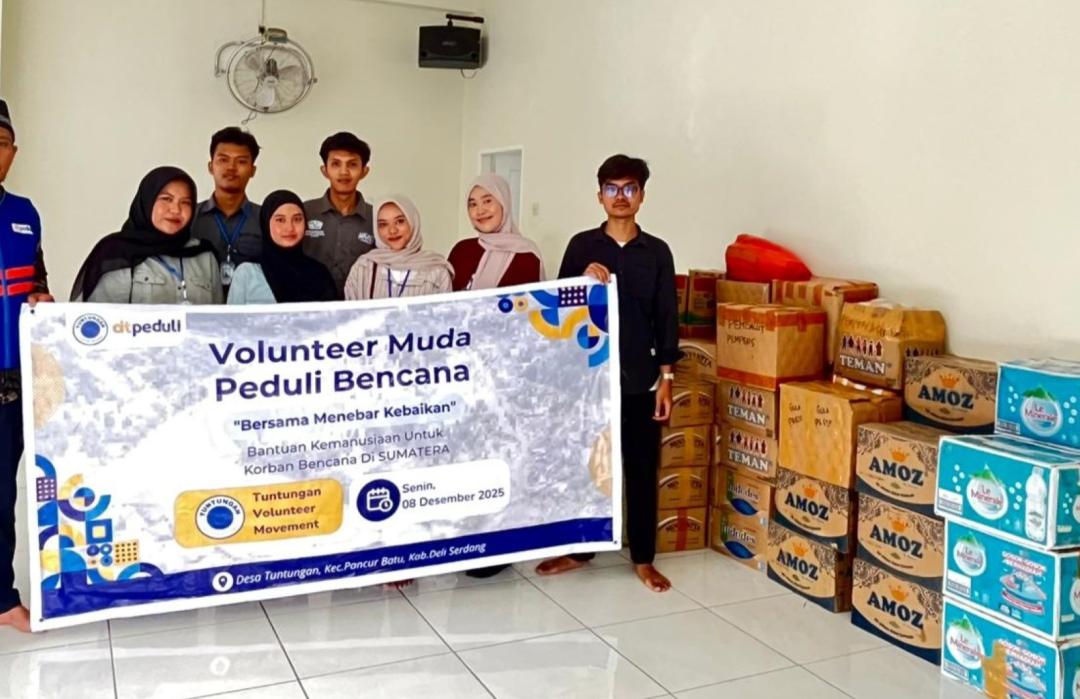 DT Peduli Sumut Terima Bantuan Sembako untuk Korban Banjir Aceh Tamiang dari Komunitas Tuntungan Volunteer Movement 
