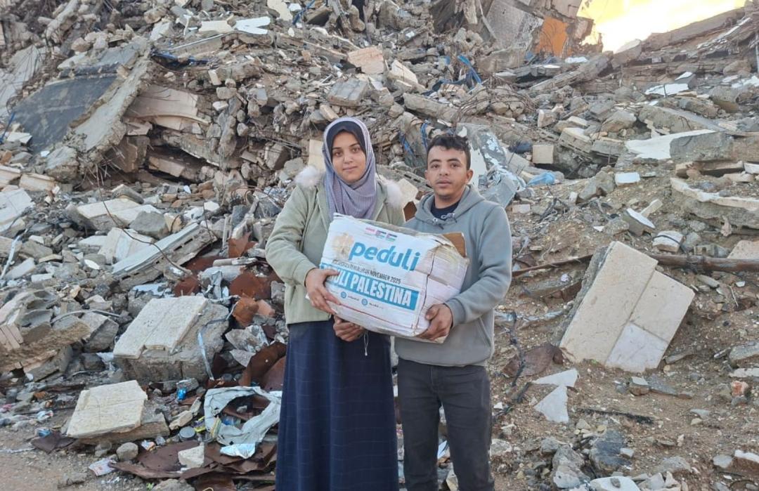 Tembus Blokade dan Cuaca Ekstrem, Paket Pangan DT Peduli Jangkau 1.000 Pengungsi di Jalur Gaza