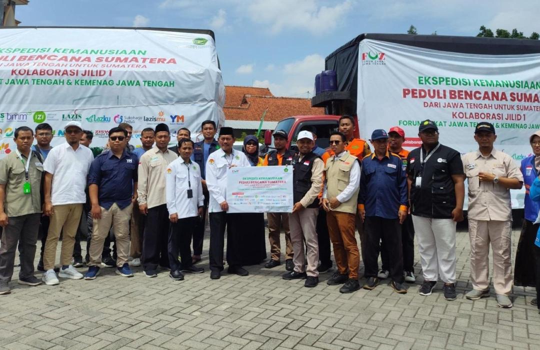 Ekspedisi Kemanusiaan Jilid 1, DT Peduli dan FOZ Jateng Lepas 20 Ton Logistik ke Sumatera 