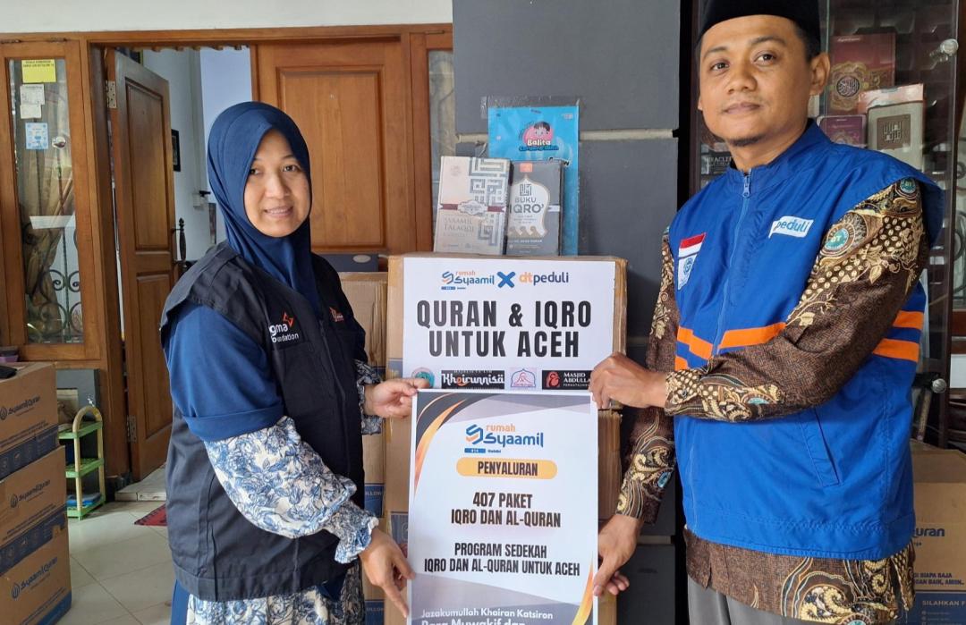 DT Peduli Malang Bersama Rumah Syamil Qur’an Habibi Salurkan Mushaf Al-Qur’an untuk Wilayah Terdampak Banjir di Aceh