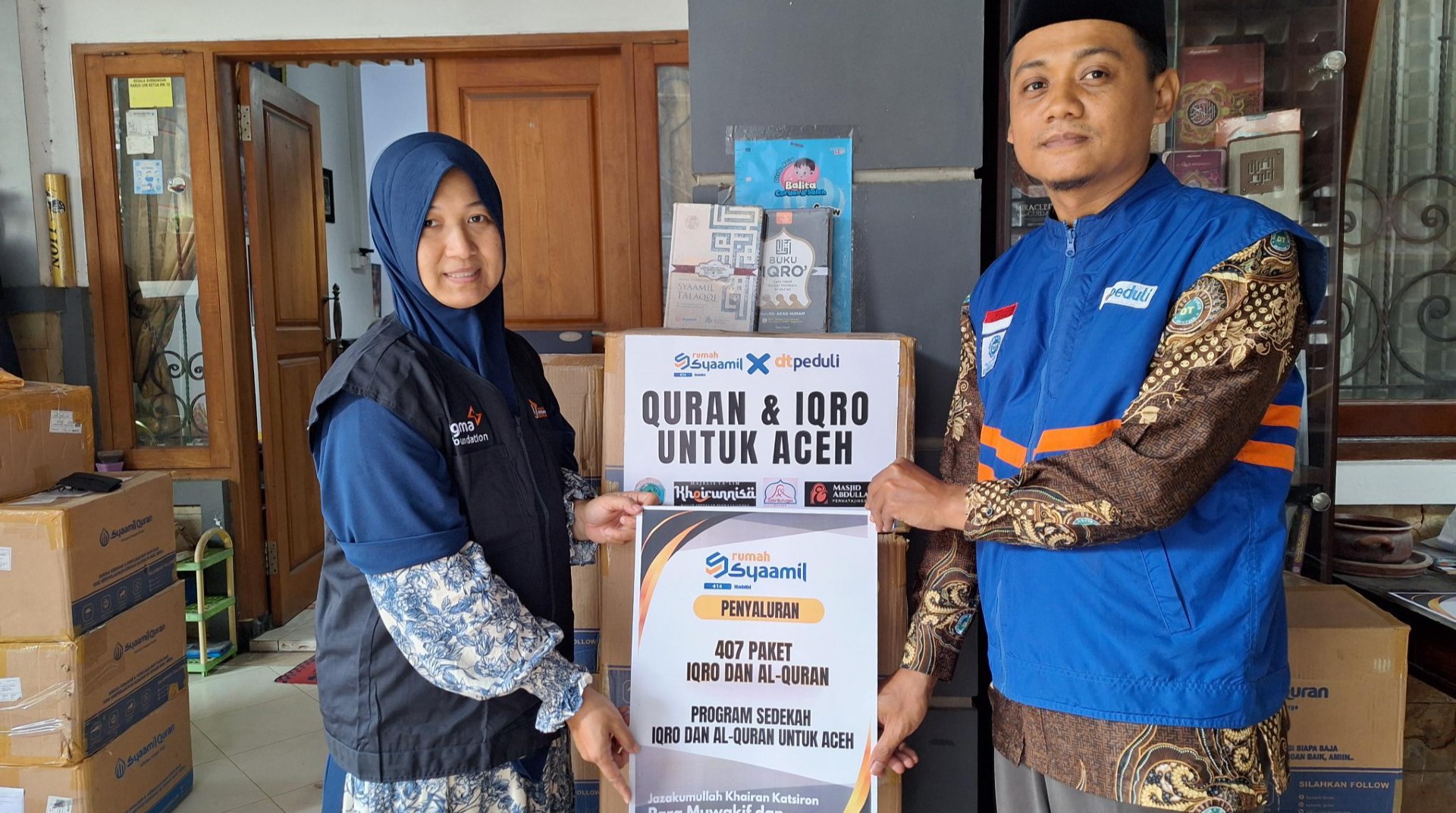 DT Peduli Malang Bersama Rumah Syamil Qur’an Habibi Salurkan Mushaf Al-Qur’an untuk Wilayah Terdampak Banjir di Aceh