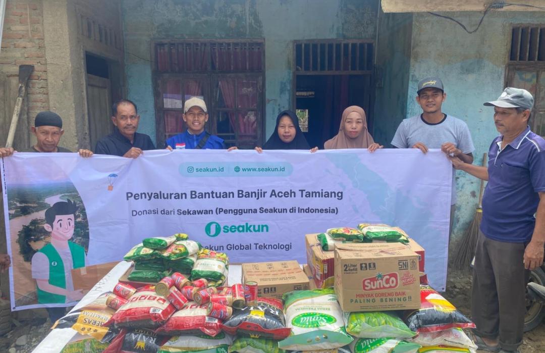 DT Peduli Sumut Sinergi dengan PT. Seakun Global Teknologi Salurkan Bantuan Sembako untuk Warga Desa Rantau Bintang 