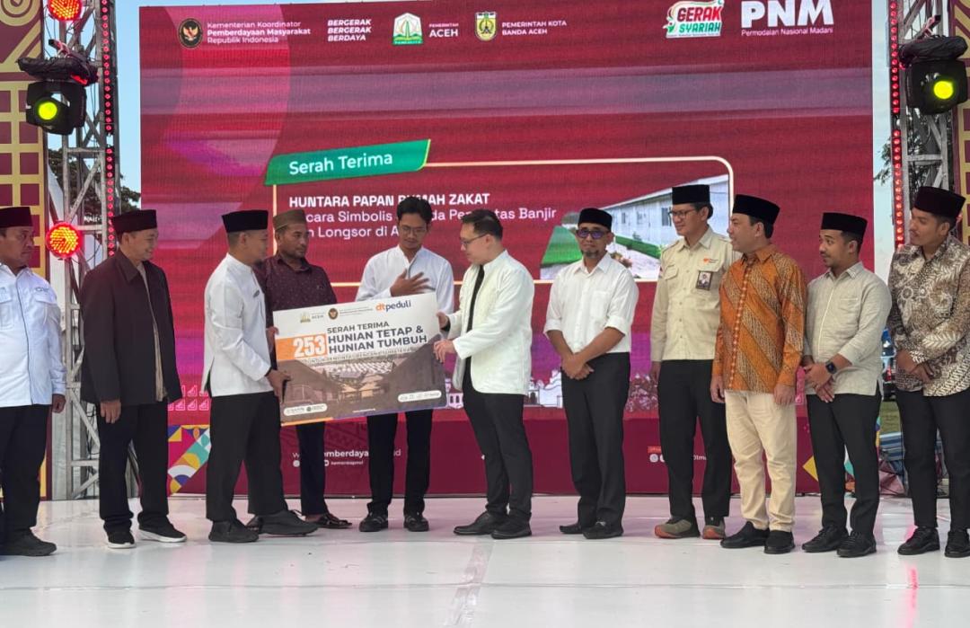 DT Peduli Aceh Serahkan Hunian Sementara dan Hunian Tetap untuk Penyintas Banjir Bandang