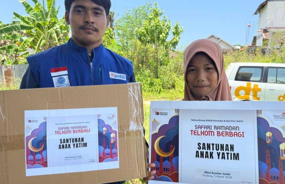 DT Peduli Sumbar Bersama Telkom Sumbar Jambi Salurkan Santunan untuk Anak Yatim dan Disabilitas di Kota Padang 