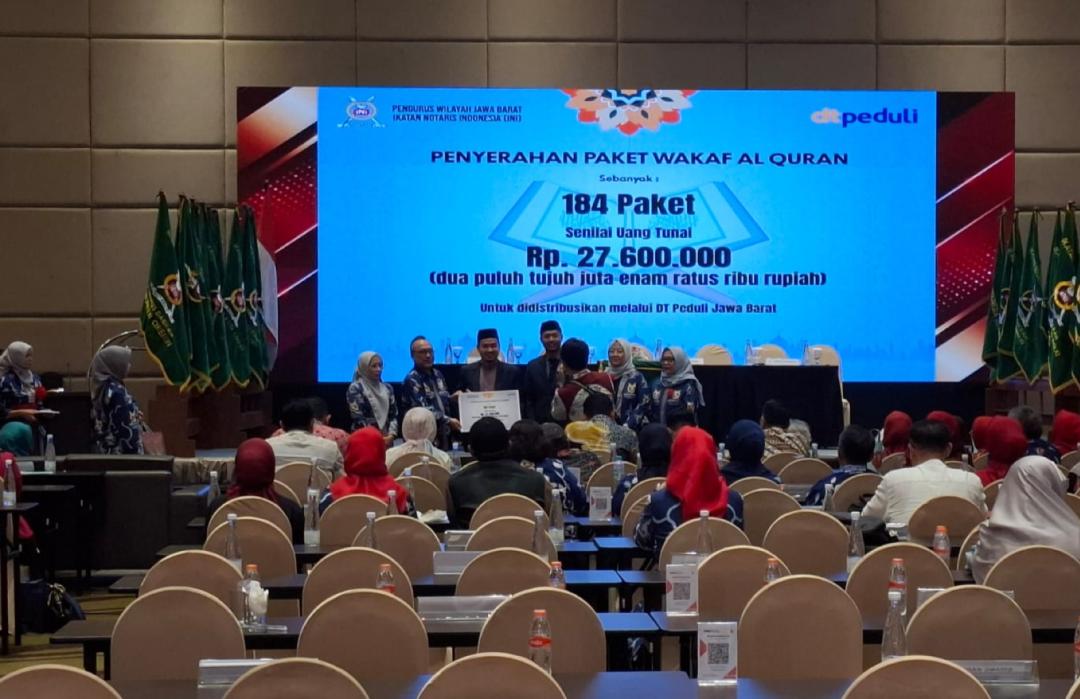 Pengurus Wilayah Ikatan Notaris Indonesia Wilayah Jawa Barat Salurkan Donasi Al-Qur’an  Melalui DT Peduli Bandung 