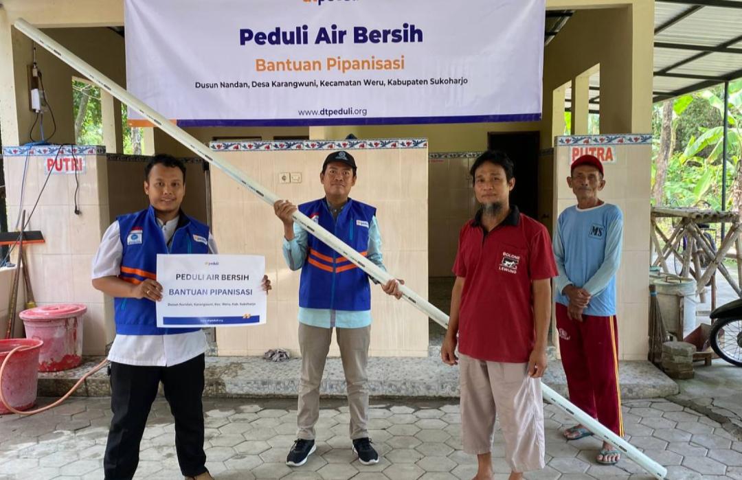 DT Peduli Solo Lanjutkan Program Air Bersih dengan Penyaluran Pipa di Dusun Nandan