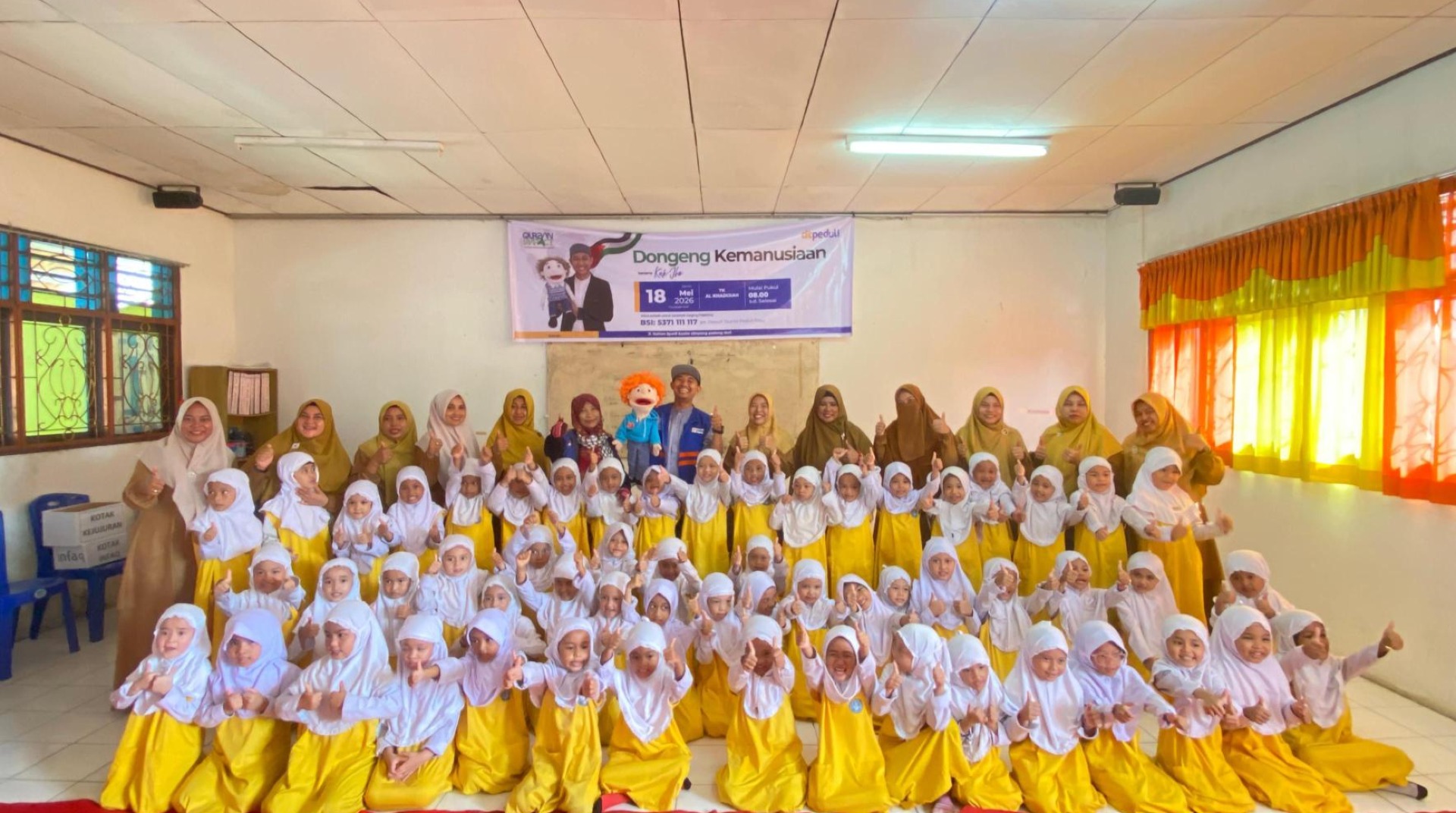 DT Peduli Riau Gelar Dongeng Kemanusiaan dan Galang Donasi Sedekah Daging untuk Palestina di TK Al Khadijah