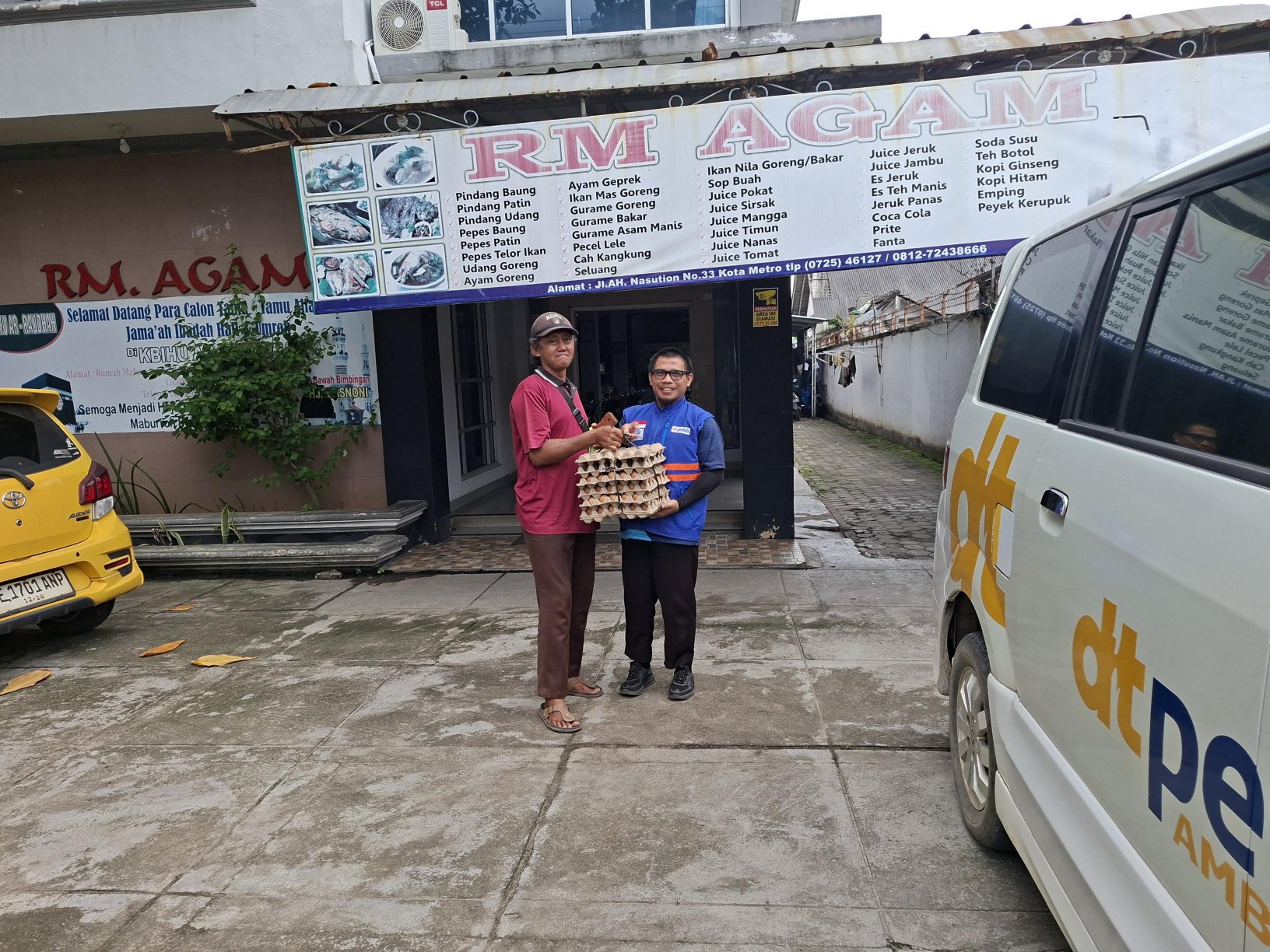 Salut! Rumah Makan Agam Istiqomah Sedekah Telur Selama Empat Tahun Melalui DT Peduli Metro