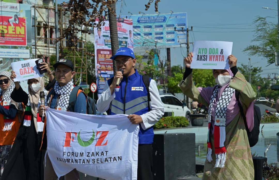 DT Peduli Kalsel Turut Serta dalam Aksi Solidaritas Palestina yang Digelar Forum Zakat Kalimantan Selatan