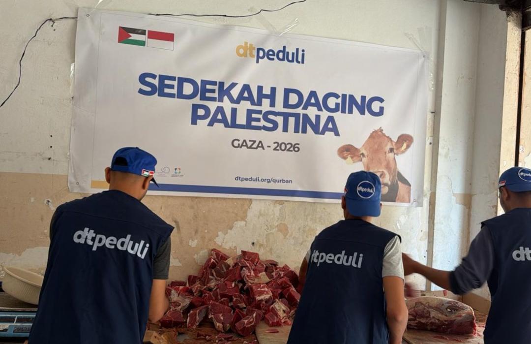 Qurban Impact, DT Peduli Salurkan Dua Ton Daging Sapi Segar untuk 6.000 Warga Gaza 
