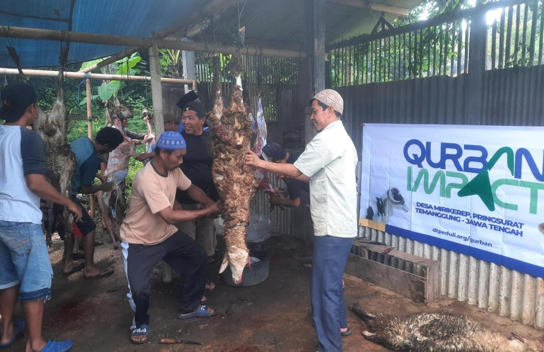 Berbagi Kebahagiaan, DT Peduli Jateng Salurkan 25 Ekor Domba Qurban untuk Warga Dusun Mirikerep, Temanggung