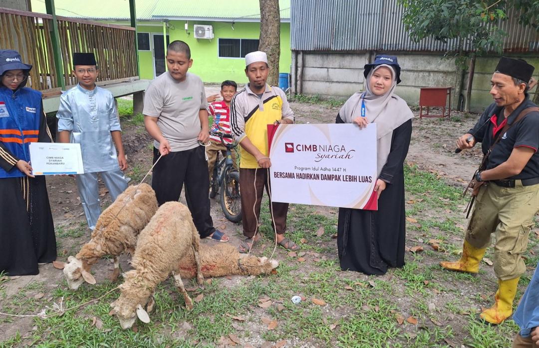 CIMB Niaga Syariah Pekanbaru Salurkan Qurban Domba Melalui DT Peduli Riau