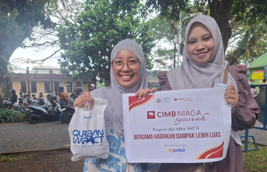 Semangat Berbagi, CIMB Niaga Syariah Sinergi dengan DT Peduli Malang Salurkan Qurban di Universitas Negeri Malang