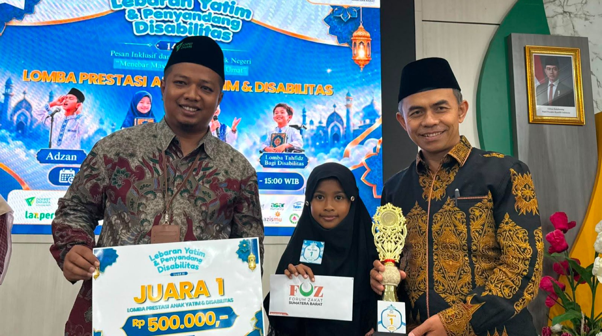 Mekar, Anak Binaan DT Peduli Sumbar Juara 1 Lomba Pildacil pada Kegiatan Lebaran Yatim dan Penyandang Disabilitas