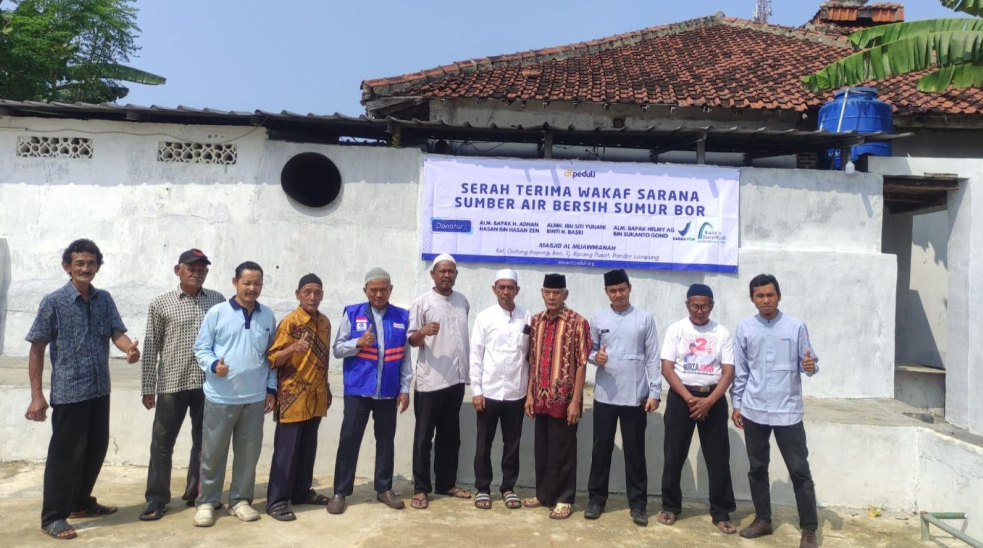 Wujud Kepedulian untuk Kemaslahatan Umat, DT Peduli Lampung Lakukan Serah Terima Wakaf Sumur Bor  