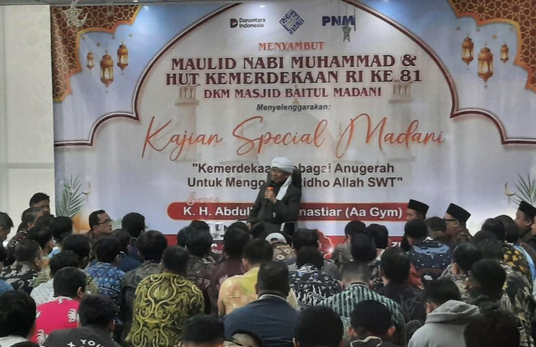 Perkuat Fondasi Spiritual di Lingkungan Kerja, PNM dan DT Peduli Jakarta Gelar Kajian Bersama Aa Gym 