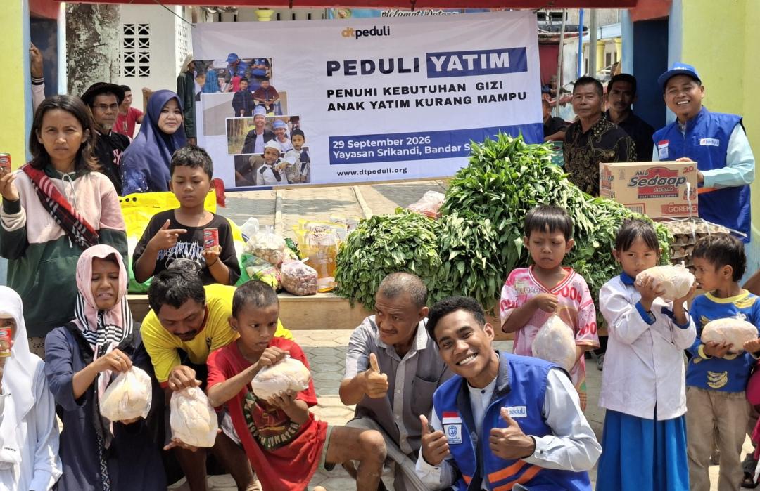 Peduli Kebutuhan Gizi Anak Yatim, DT Peduli Metro Salurkan Bantuan di Lampung Tengah